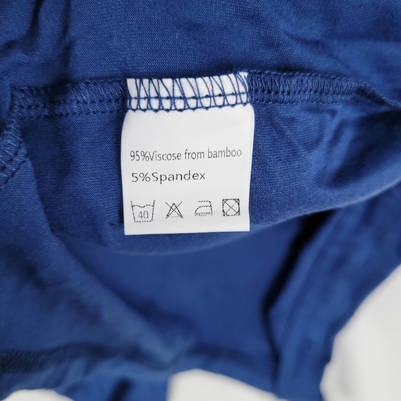 Samring Women's Robe Kimono Soft Bamboo Sleepwear Short Knit Bathrobe Blue Sz L - Picture 9 of 9